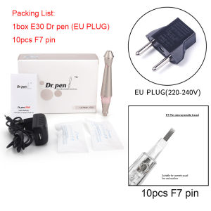 Dr Pen E30 with 12pcs MicroNeedl-es Head New Design Golden Microneed-ling Derma Pen Wired Electric Dermapen Rolling Skincare Treatment