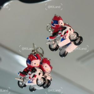 Super Cool Motorcycle Riding Cat Phone Case Pendant ccd Camera Guben Card Book Keychain Decoration Creative Trend