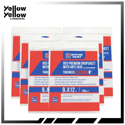 Nippon Paint DIY Plastic Drop Sheet 9ft x 12ft (PACK OF 6)