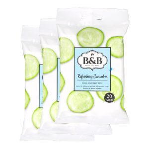 Belle & Bell Refreshing Cucumber Facial Cleansing Wipes (18x20s) ctn wet tissue make up remover wipe