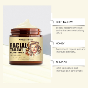 Facial Tallow Honey Balm 120g Grass-Fed Beef Moisturizer Hydrating Face Cream