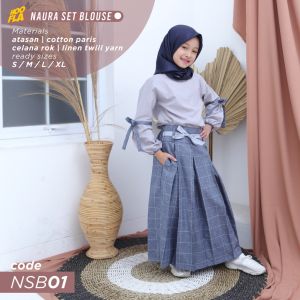 HOOFLA - NAURA - Setelan Blouse Celana Rok Anak Perempuan Muslimah