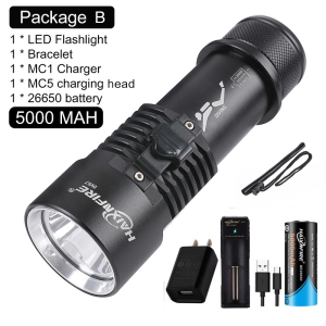 HaixnFire DV57 Underwater Waterproof Flashlight XHP70 Scuba Diving Light Outdoor Camping torch