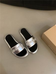 Platform Slippers Rhinestone Sandals Summer Wear By The Sea with Skirts Silver Sandals Beach Shoes Soft Soled Womens Shoes