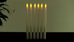 10Pcs Plastic Candle Stick Battery Operated LED 3D Wick Yellow Flickering Light Flameless Candle