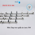 Móc treo quần áo inox sus 304 bóng cao cấp- móc áo kiểu hàng dày thủ công tỉ mỉ Rina. 