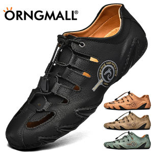 ORNGMALL Da Thật Giày lười thoáng khí nam Da Giày mùa hè nam làm bằng tay da đanh Giày công sở nam đàn ông ngoài trời Giày lái xe 38-48