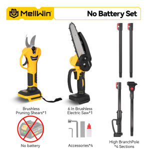 200cm Telescoping Pole 6 Inch Brushless Electric Chainsaw High Branch Scissors Garden Pruning Tool For Makita 18V Battery