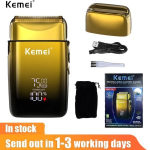เครื่องโกนหนวดผู้ชายไฟฟ้า KEMEI พร้อมหน้าจอ LED เครื่องโกนหนวดสามารถชาร์จไฟได้สำหรับผมเคราและ KM-TX10ศีรษะล้าน