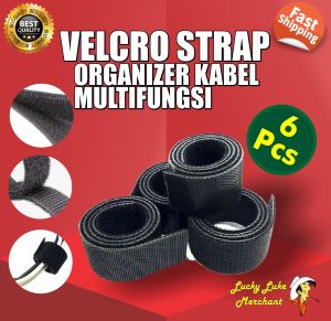 Kabel Velcro Strap Cable Management Pengikat Penjepit Merapikan Pengikat kabel Multi Warna isi 6pcs