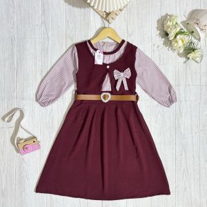 Gamis Muslim Model Terbaru Free Sabuk | Dress Muslim Anak Perempuan 1-9 Tahun