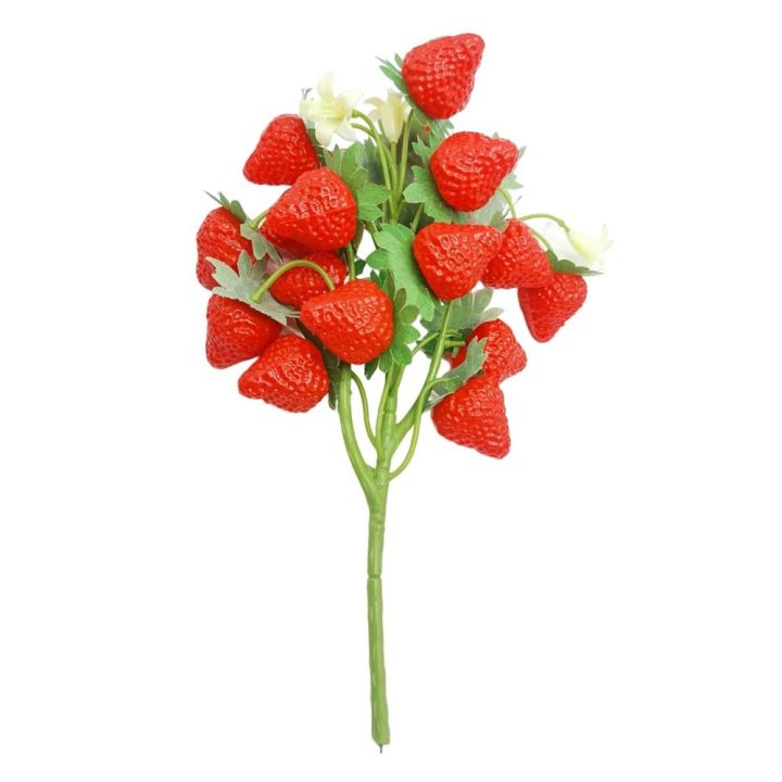 YTRYTWE Plastic Artificial Strawberry Berry Branch DIY Creative