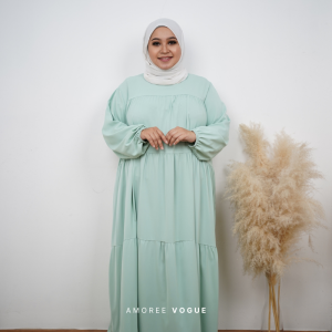 Plus Size (XL-4XL) Premium Silk Crepe Layer Jubah Dress Muslimah (4875)