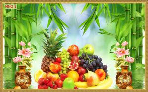Bức tranh câu đối phòng thờ - gạch tranh
