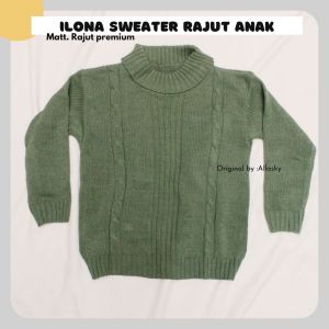 NEW iLona  Sweater Anak - atasan anak perempuan Umur 2 - 12 Tahun - Pakaian Anak Kekinian Atasan / Blouse Anak Perempuan Korean Style / Baju Anak Perempuan Terbaru / Baju Rajut Anak Perempuan - witer Anak Perempuan Umur 5 6 Tahun -Switer Anak Umur 2 Tahun