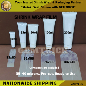 200pcs Shrink Wrap Plastic Packaging Shrinkable Plastic Sealer Film for Squeeze Container 10-200ml