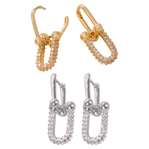 Fashionable U Shaped Earrings Contemporary Gold/Silver Plated Earrings with Unique U Shaped Designs for Women