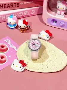 ZGO Sanrio Kuromi Female Watch For Kids Cute Jelly Waterproof Luminous Casual Girls Gift 337