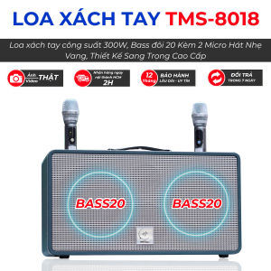[ Chính Hãng 100% ] Loa Xách Tay Temeisheng TMS8018 - Loa Karaoke Công Suất Lớn 2 Bass 20 Âm Trầm Chắc Ấm Kèm 2 Micro Hát Nhẹ Vang Siêu Sâu Bảo Hành 12 Tháng