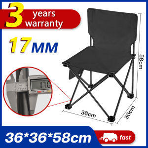 New Portable Folding Chair with Armrest Heavy-Duty Outdoor Camping Chair Lightweight Beach Chair 3-Year Warranty - 80x50x50cm