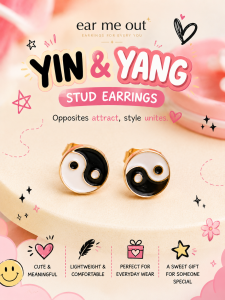 [SG] Yin Yang Stud Earrings | Black & White Enamel Earrings | Cute Minimalist Balance Earrings | Everyday Fashion Jewellery[SG] Yin Yang Stud Earrings | Black & White Enamel Earrings | Cute Minimalist Balance Earrings | Everyday | ear me out (EMO-91)