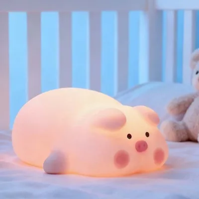 Cute Cartoon Animal Night Lamp with Seven Colors (Panda/Cat/Rabbit) Desktop Ornament Gift Supplies