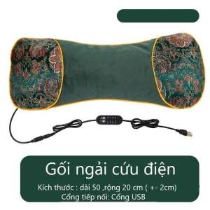 Gối Ngải Cứu Điện Thảo Dược Làm Nóng Cổ Giúp Massage Vai Gáy Cổ Hương Thơm Thảo Mộc