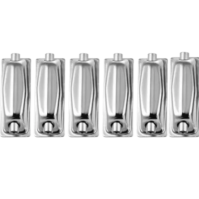 SEMATTI 6pcs ​Rectangular Shape ​Snare Drum Lug​ ​Double-end ​Ear Drum Set Parts​ ​Drum Claw Hook​ ​Secure Mounting​ ​Silver ​Double-end Lug​ for ​Snare Drum Bass Drum