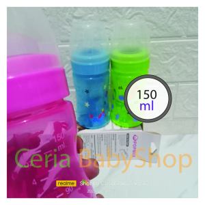 Popmax Botol Susu Bayi Polos Tanpa Gagang Wide Neck Karet Lebar Size 150ml Untuk Usia Bayi 0 Bulan Keatas Baby Feeding Bottle Bahan PP Tebal Berkualitas Sudah BPA Free Antipecah Mudah Dibersihkan dan Bisa Direbus