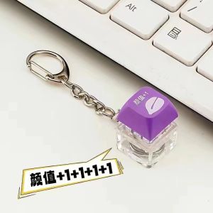 Fidget Keyboard Keychain Fidget Toys Keycap Fidget Keychain for Stress Relief DIY Crafts Party Supplies