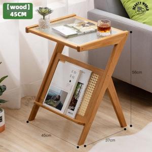 [SG Seller] Modern Minimalist Foldable Bamboo Coffee Table Small Multi-Functional Simple Shelf Living Room Furniture
