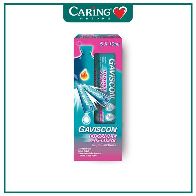 GAVISCON DOUBLE ACTION LIQUID ANTACID SACHET 10ML X 5S Lazada