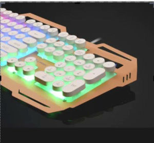 Bàn phím giả cơ gaming J32 (màu trắng) bề mặt bàn phím bằng thép chống bụi led 7 màu nút tròn siêu đỉnh (Chỉ có bàn phím)
