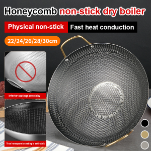 Korean Stainless Steel Honeycomb Non-Stick Dry Pan for Young People  Busy Professionals  Chefs  Home Makers  Food Enthusiasts  Fast Heat Conduction  Physical Non-Stick