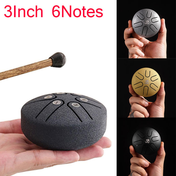 Steel Tongue Drum 3 Inch 6 Notes Mini Handpan Drum for Beginner Adult
