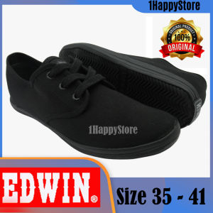 Edwin EW2479 Kasut Sekolah Hitam Black School Shoe size 35-41黑色校鞋