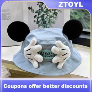 【ZTOYL】 หมวกลายการ์ตูนมิกกี้หมวกลายชาวประมงน่ารักสำหรับผู้หญิงหมวกกันแดดกลางแจ้งแบบพกพาสำหรับฤดูร้อนของขวัญวันเกิด