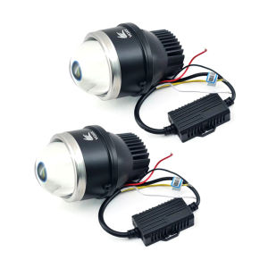 VOXX LED Foglamp Bi-Led Projector LED Mobil Projie 3 Inch Hi-Lo 3 Warna Blue Lens