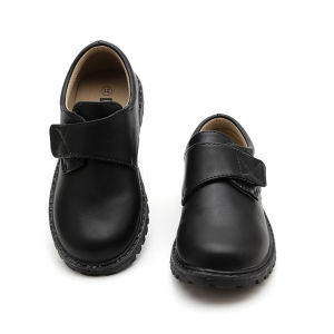 YUAAE Kids Shoes For Boys Leather Shoes For Kids Wedding School Show Dress Flats Classic Black Children Loafer