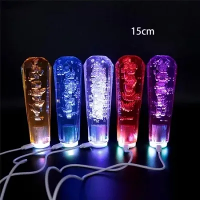 40CM Crystal Bubble Style Shift Knob Universal Manual Car Gear With LED Colorful Shifter Lever