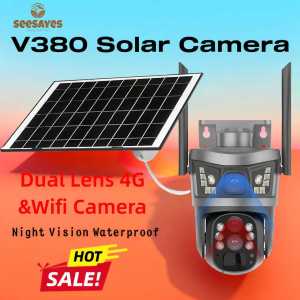 4G Solar Camera Dual Lens Panoramic 8MP 4K Wireless Outdoor Security CCTV with PIR Human Detection Night Vision
