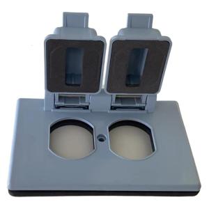 Practical Weatherproof Horizontal Duplex Outlet Cover Gang Standard Size Outdoor Electrical Wall Plate Thermoplastic