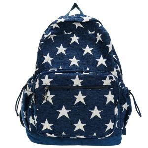 SUNNY BAR Korean Style Grey Stripes Backpack Lightweight Multi-pocket Star Printing Backpack Trendy Design Commuting Students Schoolbag Girls