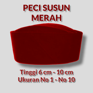 SONGKOK SUSUN MERAH Peci SUSUN MERAH Tinggi Peci Merah Susun Tinggi Kopiah Susun Merah Polos hitam Cahaya Bintang