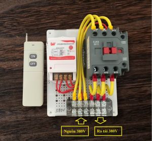 Điều khiển từ xa máy bơm nước tưới tiêu quạt điện máy rửa xe 1 pha 3 pha lắp sẵn