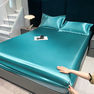 Alls Wonderland 100% Waterproof Fittedsheet Plain Silk Satin TPU Waterproof Mattress Protector Garterized Fitted Bedsheet Pillowcase