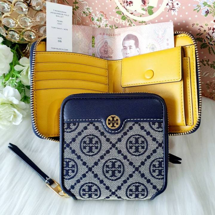 TORY BURCH★T Monogram Jacquard shops Wallet 79381