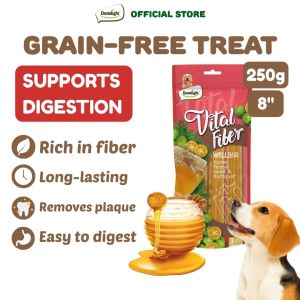 Dentalight JUMBO Vital Fiber Grain-Free Wellbar Dental Dog Treat 3 Vegetable and Fruits Flavors Available 8-Inch 250g