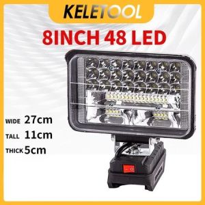 Cordless LED Work Light Spotlight For Makita 18V BL1430 BL1830 48LED Outdoor Floodlight Portable Camping Emergency Workshop Light