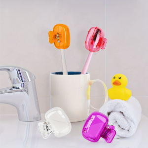 Portable Toothbrush Head Cover Clips Plastic Dustproof Germproof Protector Caps Travel Camping Home Bathroom Accessories